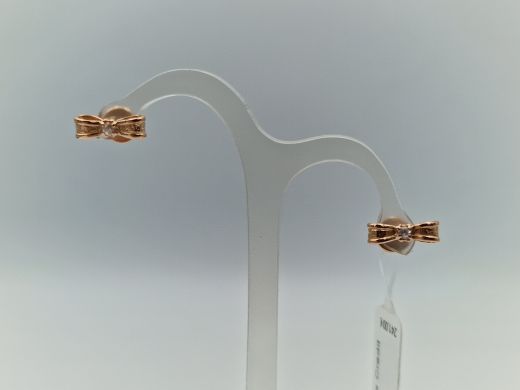 Золотые серьги с цирконом, 2.54 г