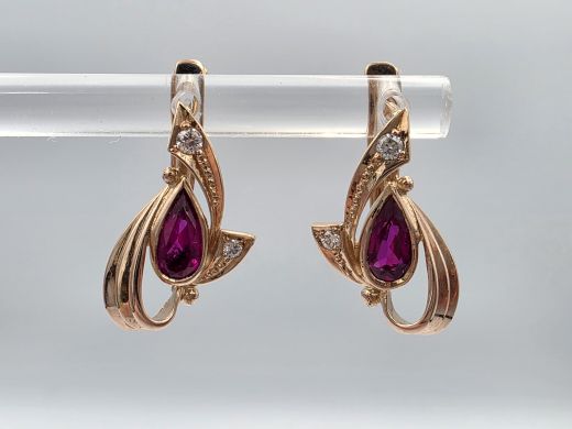 Zelta auskari ar cirkoniju, 3.72 g