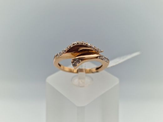 Zelta gredzens ar cirkoniju, 3.73 g, izm. 17.5