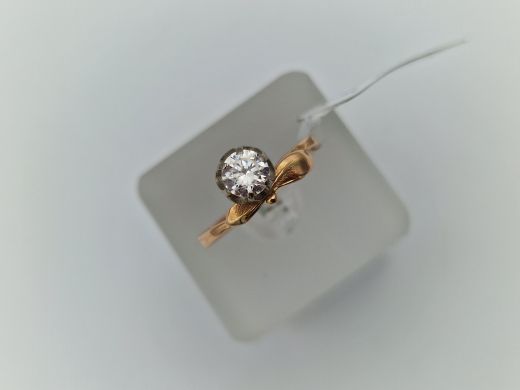 Zelta gredzens ar cirkoniju, 2.25 g, izm. 17.6