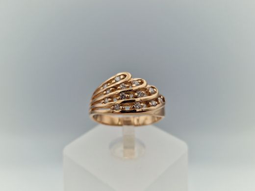 Zelta gredzens ar cirkoniju, 3.55 g, izm. 16