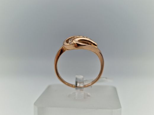 Zelta gredzens ar cirkoniju, 2.36 g, izm. 16.5