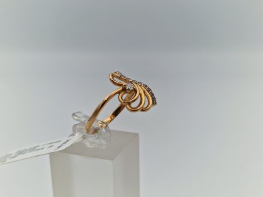 Zelta gredzens ar cirkoniju, 1.98 g, izm. 18