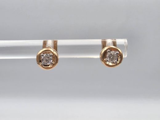 Zelta auskari ar cirkoniju, 1.4 g