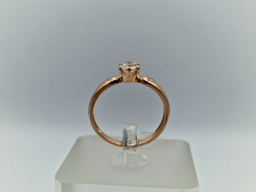 Zelta gredzens ar cirkoniju, 1.79 g, izm. 16