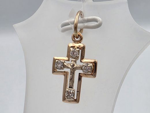 Kuldne rist koos tsirkooniga, 1.10 g