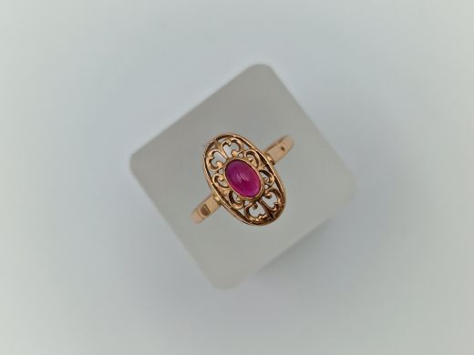 Zelta gredzens ar koraļļi, 2.45 g, izm. 18