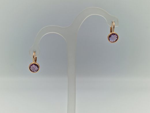 Zelta auskari ar ametistu, 2.24 g