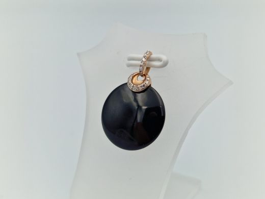 Золотой кулон с халцедоном, 1.58 г