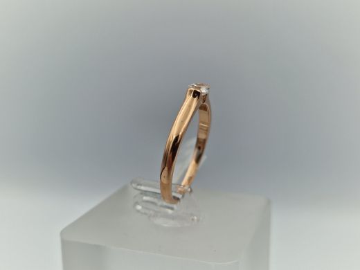 Zelta gredzens ar cirkoniju, 1.65 g, izm. 16.5