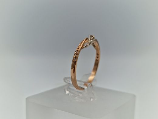 Zelta gredzens ar cirkoniju, 1.27 g, izm. 16.8