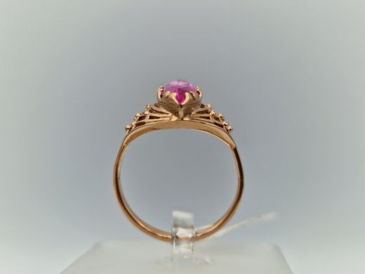 Zelta gredzens ar koraļļi, 3.72 g, izm. 18