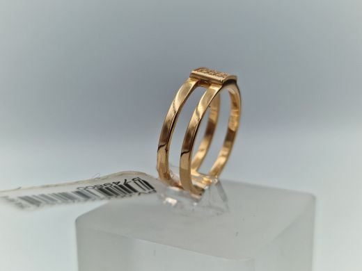 Zelta gredzens ar cirkoniju, 2.68 g, izm. 17