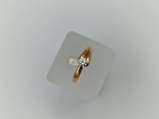 Zelta gredzens ar cirkoniju, 1.98 g, izm. 17