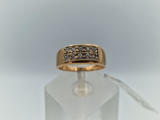 Zelta gredzens ar cirkoniju, 4.01 g, izm. 16.5