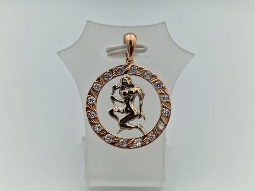 Zelta kulons ar cirkoniju, 3.47 g