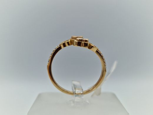 Zelta gredzens ar cirkoniju, 1.65 g, izm. 18