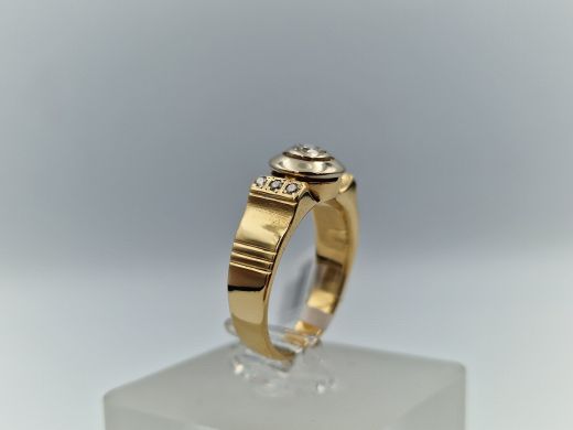 Zelta gredzens ar briljantu, 6.25 g, izm. 16.5