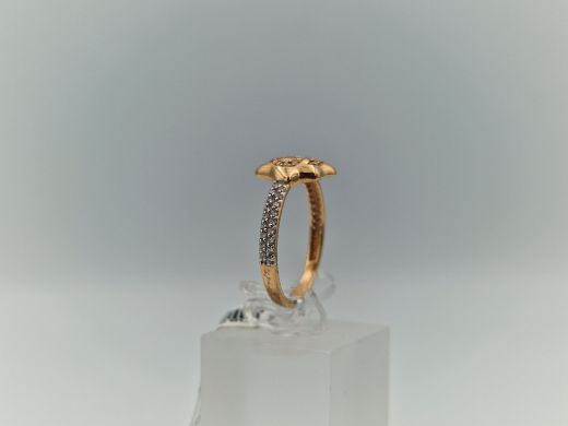 Zelta gredzens ar cirkoniju, 1.94 g, izm. 18