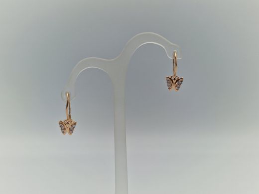 Zelta auskari ar cirkoniju, 1.24 g