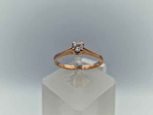 Zelta gredzens ar cirkoniju, 1.63 g, izm. 17.5