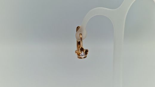 Золотые серьги с цирконом, 3.2 г