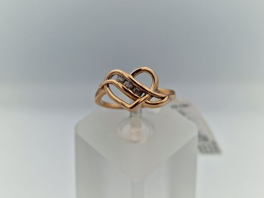 Zelta gredzens ar cirkoniju, 2.36 g, izm. 16.5