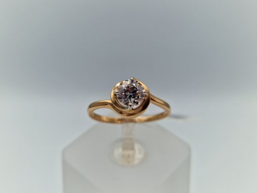 Zelta gredzens ar cirkoniju, 1.6 g, izm. 17