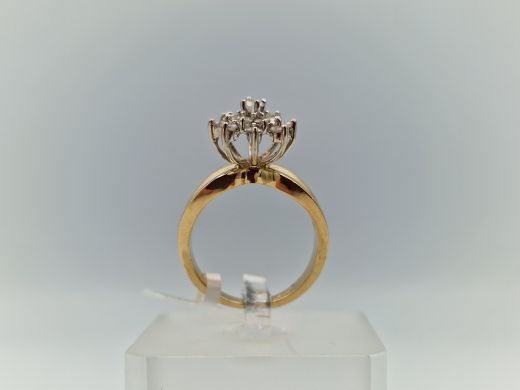 Zelta gredzens ar briljantiem, 6.21 g, izm. 16.5