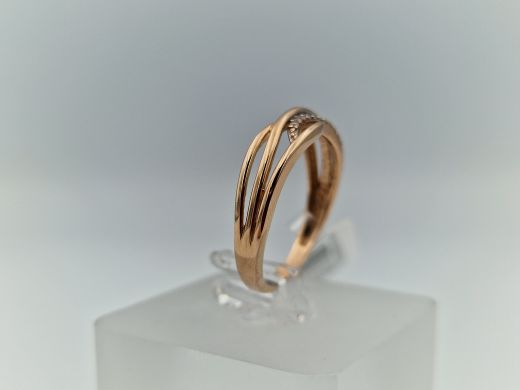 Zelta gredzens ar cirkoniju, 2.12 g, izm. 17.5