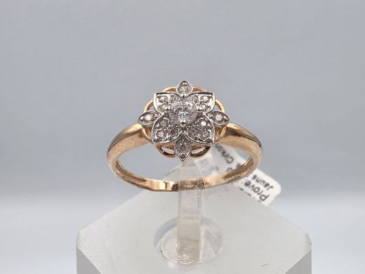 Zelta gredzens ar cirkoniju, 1.80 g, izm. 19