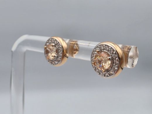 Zelta auskari ar cirkoniju, 2.41 g