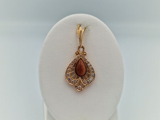 Zelta kulons ar cirkoniju, 3.79 g