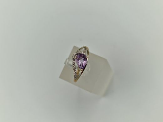 Zelta gredzens ar cirkoniju, 1.35 g, izm. 16.5