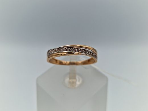 Zelta gredzens ar cirkoniju, 1.64 g, izm. 18
