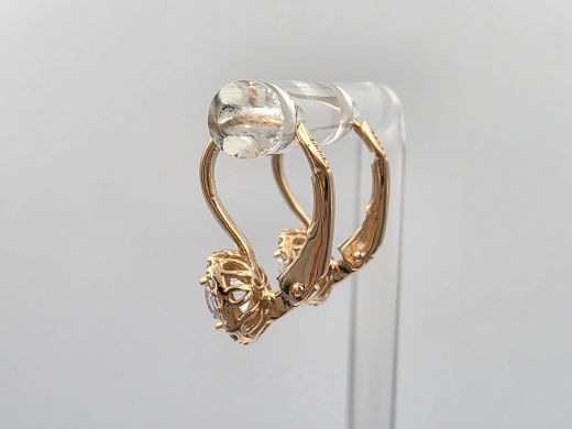 Золотые серьги с цирконом, 2.09 г