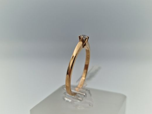 Zelta gredzens ar cirkoniju, 1.67 g, izm. 17.8