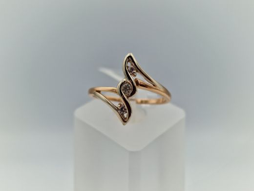 Zelta gredzens ar cirkoniju, 2.7 g, izm. 18.8