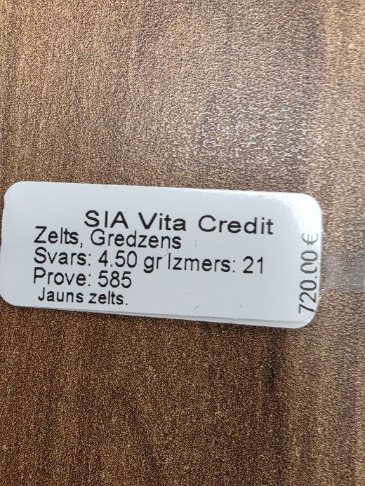 Zelta gredzens, 4.50 g, izm. 21