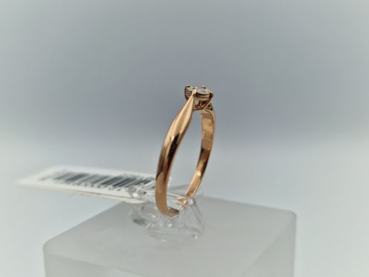 Zelta gredzens ar briljantu, 1.34 g, izm. 16.5