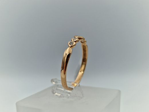Zelta gredzens ar cirkoniju, 1.19 g, izm. 18