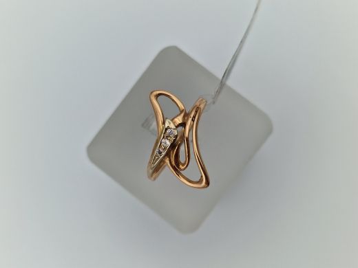 Zelta gredzens ar cirkoniju, 2.12 g, izm. 16