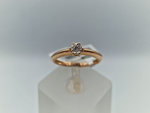 Zelta gredzens ar briljantu, 1.67 g, izm. 16.5