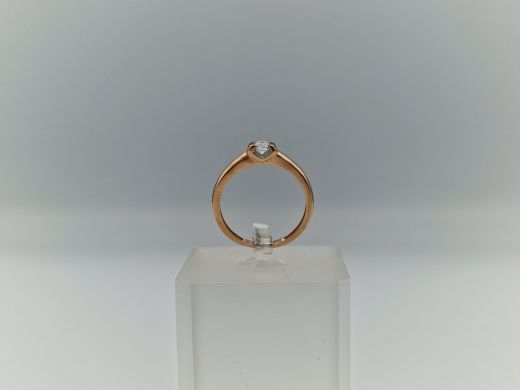 Zelta gredzens ar cirkoniju, 1.76 g, izm. 16.5