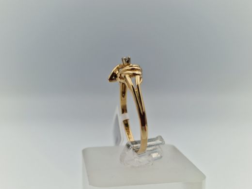 Zelta gredzens ar briljantu, 2.71 g, izm. 19