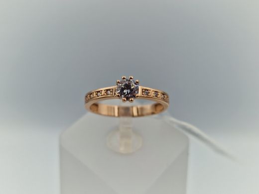 Zelta gredzens ar cirkoniju, 1.9 g, izm. 16.5