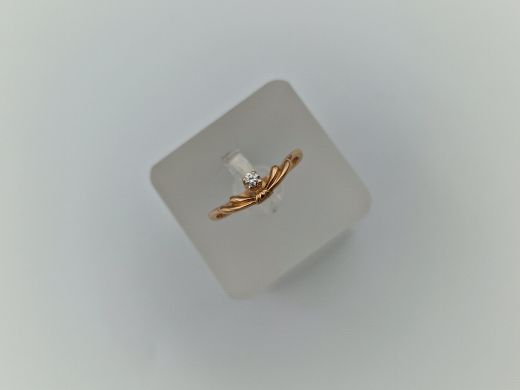 Zelta gredzens ar cirkoniju, 1.51 g, izm. 16.5