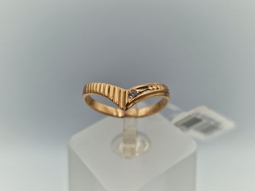 Zelta gredzens ar cirkoniju, 1.72 g, izm. 17