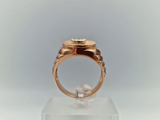 Золотое кольцо с цирконом, 9.06 г, разм. 19