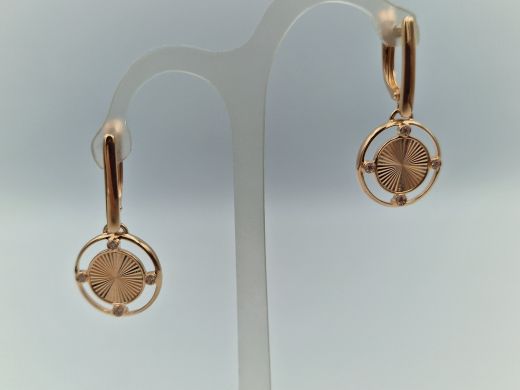 Zelta auskari ar cirkoniju, 3.78 g